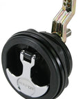 Front view of Whitecap S-0226BC T-handle latch with keyed lock, black 3-inch diameter