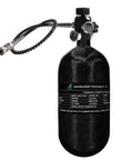 4500 Psi 2.7L Carbon Fiber Scuba Tank With Paintball Fill Station Valve Regulator Gauge; Black lightweight durable tank