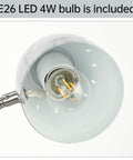 Sleek Marble Desk Lamp With Flexible Gooseneck Neck E26 LED Compatible Metal Build showing included E26 LED 4W bulb.