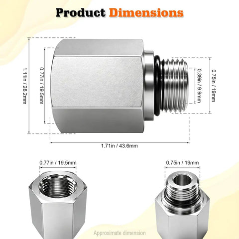 Solid Rig Ready Straight Hydraulic Hose Adapter Connector dimensions 1/2 inch ORB male to NPTF female forged steel detailed view.