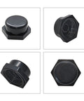 Black NMO Antenna Mount Cap with O-Ring Seal Dust Weather Rain Cover for outdoor installations, shown in various angles.