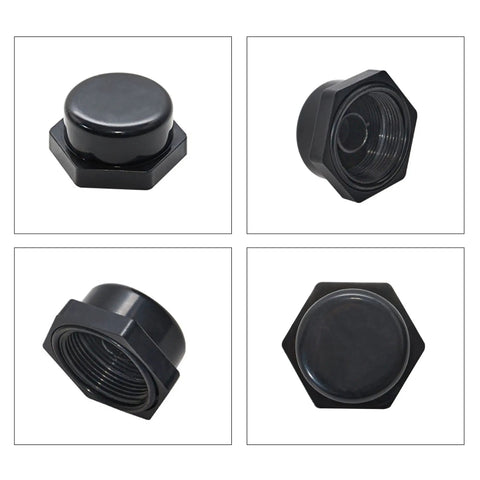Black NMO Antenna Mount Cap with O-Ring Seal Dust Weather Rain Cover for outdoor installations, shown in various angles.