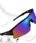 8 Pack Men Safety Glasses With ANSI Z87.1 UV Protection, impact resistant wraparound blue mirror lenses with black frames