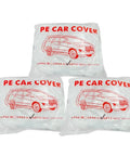 Clear Disposable Car Cover Keepin It Dry Fits Any Car Up To 12.4 Ft By 21.6 Ft With Elastic Hems 3 Pack packaging image
