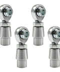 Two Pair 5/8 Inch Chromoly Heim Joint Rod End Kit With Spacers And Lock Nuts Heavy Duty suspension linkage parts in polished steel.