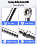 Beefy Adjustable Steering Shaft Tie Rod Ball Joint Set 310mm To 340mm Length 10mm Hole Heavy Duty Heim Joint Rod Ends 45 Steel Heat Treated For Maximum Strength And Long Lasting Performance, #45 steel and heat-treated ends