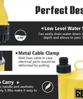 Design features of the One Sixth Horsepower Portable Submersible Utility Pump For Home Flood Cleanup, highlighting suction and cable clamp.