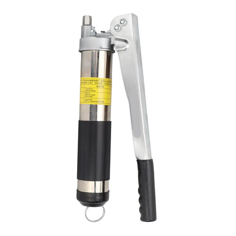 Stainless Steel Double Gear Oiler Manual Grease Gun Kit With 800ml Capacity, side view showing handle and nozzle.