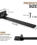 4 Pack Heavy Duty Gate Hinges T Strap Door Hinges with 3 mm thickness, black rustproof finish, including screws for sheds and fences.