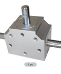 Compact Heavy Duty Right Angle Gearbox Featuring Three Output Shafts For Smooth Low Noise Power Transfer Under Two Thousand Rpm with steel casing.