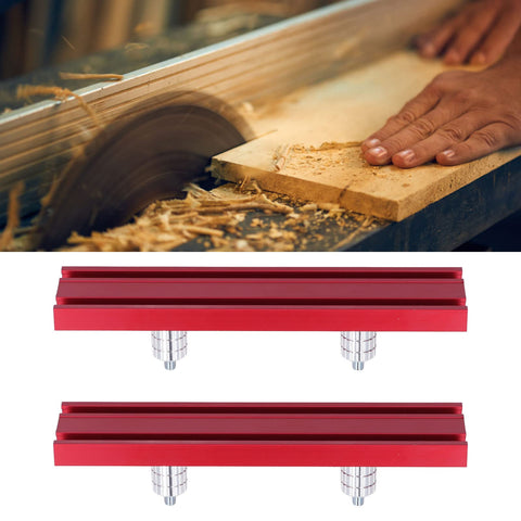 Workbench Planing Stop Clamp Kit for Woodworking, Aluminum Alloy Quick Set with 15.8mm Jaw Size, dual red clamps shown