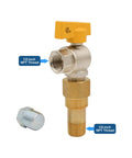 Premium White Gas Outlet Box With Three Quarter Inch Npt Threads And Recessed Shell Featuring A Swift Quarter Turn Shut Off Valve and 1/2 inch NPT thread.