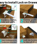 One Minute Magnetic Child Safety Locks For Cabinets And Drawers 20 Locks Plus 4 Keys No Drill Adhesive Peel And Stick Easy Peasy Install