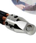 Close-up of Heavy Duty 4000 Lbs Wire Puller With Four Slots For Electricians, showcasing grip on thick copper wiring.