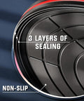 Seamless seam setter vacuum suction cup, 7-inch, black with red rim, 3-layer sealing and non-slip grip