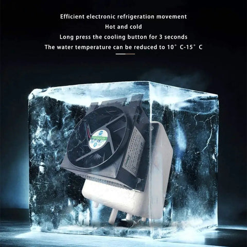 Vertical Hot And Cold Water Dispenser With Button Control component in ice block