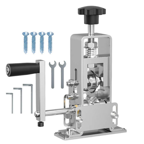 Ergonomic Wire Stripping Machine With Anti-Slip Handle Heavy Duty Hand Tool For Electric Manual Use, showing tool and accessories.