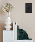 Black Insulated Triple Toggle Wall Plate 3-Gang Receptacle Cover With Decorative Cornice White Made In USA on beige wall