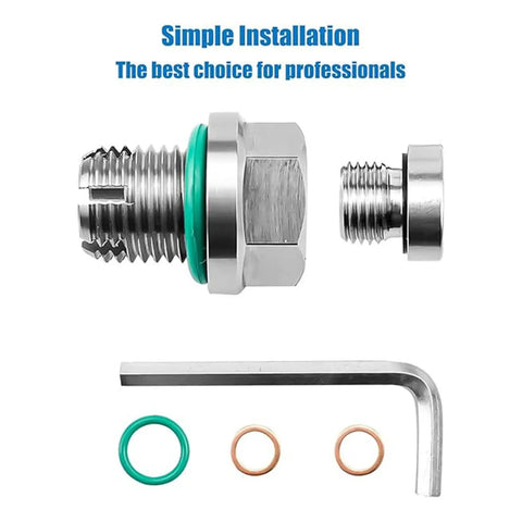 No Drill Oil Drain Plug Repair Kit M12x1.25 For Japanese Cars With Stainless Steel Bolt And Gasket Self Tapping Thread Fix For Stripped Holes, stainless steel plug and washers