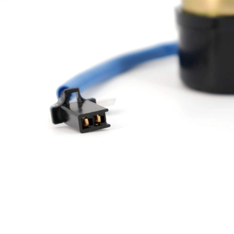 Close-up of connector on Electric Fuel Pump Direct Replacement For VT750C VT750CD VT750DC Shadow Ace 750 1998 2003 12V 2-4 PSI High Flow 40 LPH OE-Quality Fit