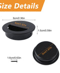 Size details of Hidden Concealed Recessed Sliding Door Pull Handles Set In Black Stainless Steel, 2.36-inch diameter.