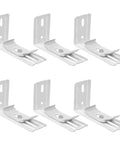 Six Pack Vertical Blind L Brackets With Clips, 3 Inch Length, Outside Mount For One And A Half Inch Headrail Width Blinds