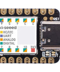 XIAO SAMD21 Microcontroller With Dope Interfaces For Arduino Compatible Projects, top view showing I/O options and USB port.