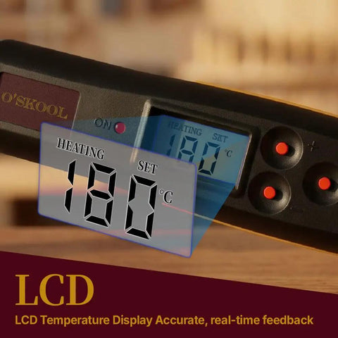 Edge Banding Iron With Digital Temperature Display showing 180°C, LCD screen, precise veneer sealing, 110V VL01.
