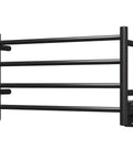 4 Bar Towel Warmer And Dryer Wall Mounted Plug In Bath Towel Heater Matte Black Energy Efficient 60W Fast Heat To 130 F ETL Certified