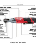 Pro Level 12 Volt Cordless Ratchet With Brushless Motor And 3/8 Square Drive showing detailed features and specifications.