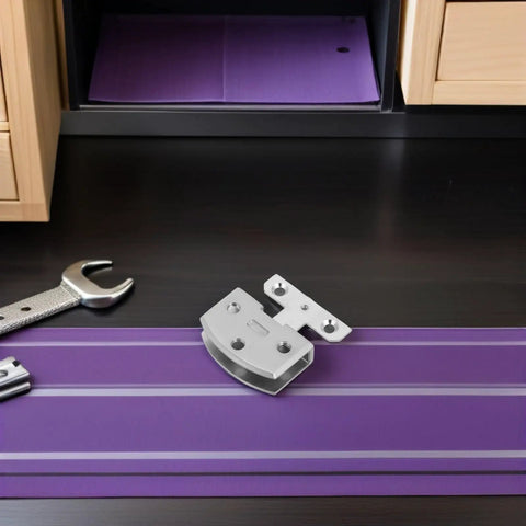 Heavy Duty Stainless Steel Bathroom Mirror Door Hinges With Wear Resistant Finish And Silent Opening, Pivot Hinges For 8-9mm Glass Doors, Built Tough For Commercial Use on purple mat