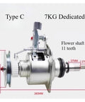 Heavy Duty Deceleration Clutch Assembly For Automatic Washing Machine XQB72 Q716U side view, features 7KG dedicated flower shaft with 11 teeth.