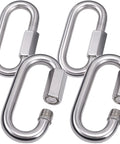 Alele 10Mm Stainless Steel 3 By 8 Inch Quick Links 4 Pack showing D shaped locking connectors for carabiners and camping gear