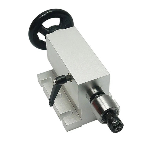 Rock Solid CNC Rotary B Axis Tailstock With 65Mm Center Height And Secure Three Jaw Chuck Heavy Duty Lathe Accessory side view