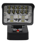 18V Cordless LED Work Light 30W High Lumen Floodlight with 12 LED chips on a zinc alloy base.