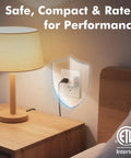 Three Pack Grounded Outlet Switches With On Off Inline Power Switches For Lamps And Small Appliances, ETL Listed