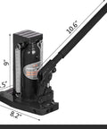 Shop Grade Hydraulic Toe Jack With Rapid Lift Springs And Tough One Piece Grip Claws Crafted From Heat Treated Steel For Knuckle Busting Mechanics And Weekend Grinds on a flat surface with dimensions shown.