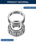 Two Pack 30302 Tapered Roller Bearing Cone And Cup Set With 15Mm Bore, chrome steel material close-up.
