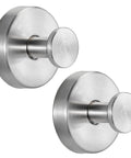 Suction Cup Hooks for Shower and Bathroom No Drill Installation, brushed nickel finish, set of 2, ideal for smooth surfaces like glass and tile.