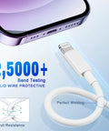 White USB-C to Lightning charging cable, 3 ft, 2-pack, Apple MFi certified; USB-C and Lightning ends visible.