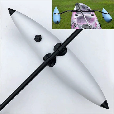Inflatable Outrigger Stabilizer For Kayaks And Canoes, PVC Buoyant Boat Stabilizer For Fishing And Paddling, Lightweight Portable White