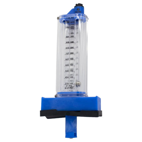 Flow Meter For Three Inch PVC Or Galvanized Pool Piping Top Mount Horizontal Install 100 To 300 GPM With Clear Acrylic Body
