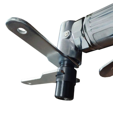 Close-up of the 90 Degree One Quarter Inch Air Die Grinder Mini Pneumatic Angle Grinder Workhorse showing throttle and metal body