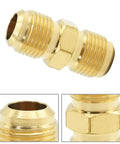 Copper Tubing Extension Joint Connectors One Half Inch Male Flare Brass Fittings For Lengthening And Connecting Copper Pipes Two Pack High Quality Pure Copper For Gas Refrigeration And Instrumentation Hydraulic Systems, brass connector