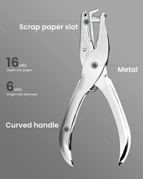 Circle Hole Punch Set Two Piece One Eighth Inch And One Quarter Inch Single Hole Punchers For Crafts Tags And Tickets Durable Steel With Six Sheet Capacity For Home Office And School Easy To Use And Handy For Scrapbooking