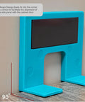 Easy Hinge Mate Quick Door Hinge Jig For Precise 2mm Alignment And Fast Door Jamb Latch Installations Cabinet Hinge Mounting Plate With Magnetic Guide shown in right angle position against cabinet panel.