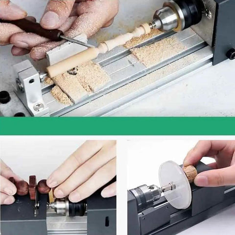 Miniature Buddha Beads Lathe For DIY Woodworking With All Metal Body And 775 Motor High Torque Compact Bench Lathe for shaping small beads.