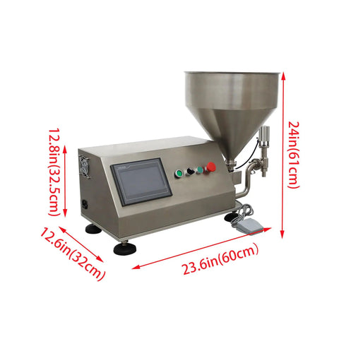 Pro Grade 110V Rotary Pump Filler For Thick Pastes And Runny Liquids With Durable Steel Housing, 24in Height, Stainless Steel.