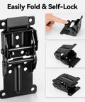 8 Pack Locking Hinge For Beefy Heavy Duty Folding Table Brackets With Screws, rustproof, showing folding mechanism and design