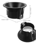 Operitacx Black Metal MR16 Downlight Housing, Fits 1.57" Cut-Out, 3.3" OD, view of round recessed ceiling spotlight trim